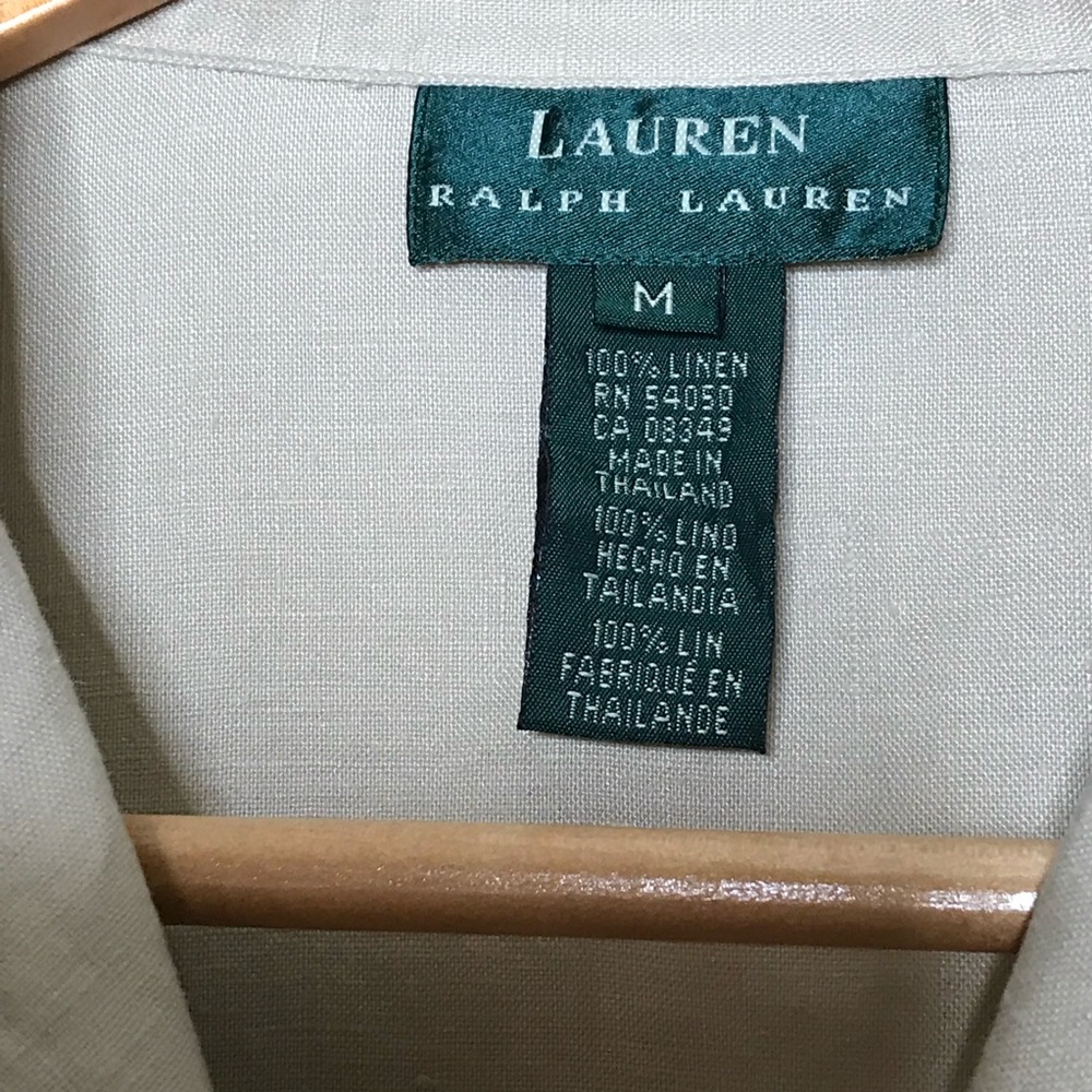 Lauren Ralph Lauren 100% Linen Button Front Shirt - Picture 5 of 8